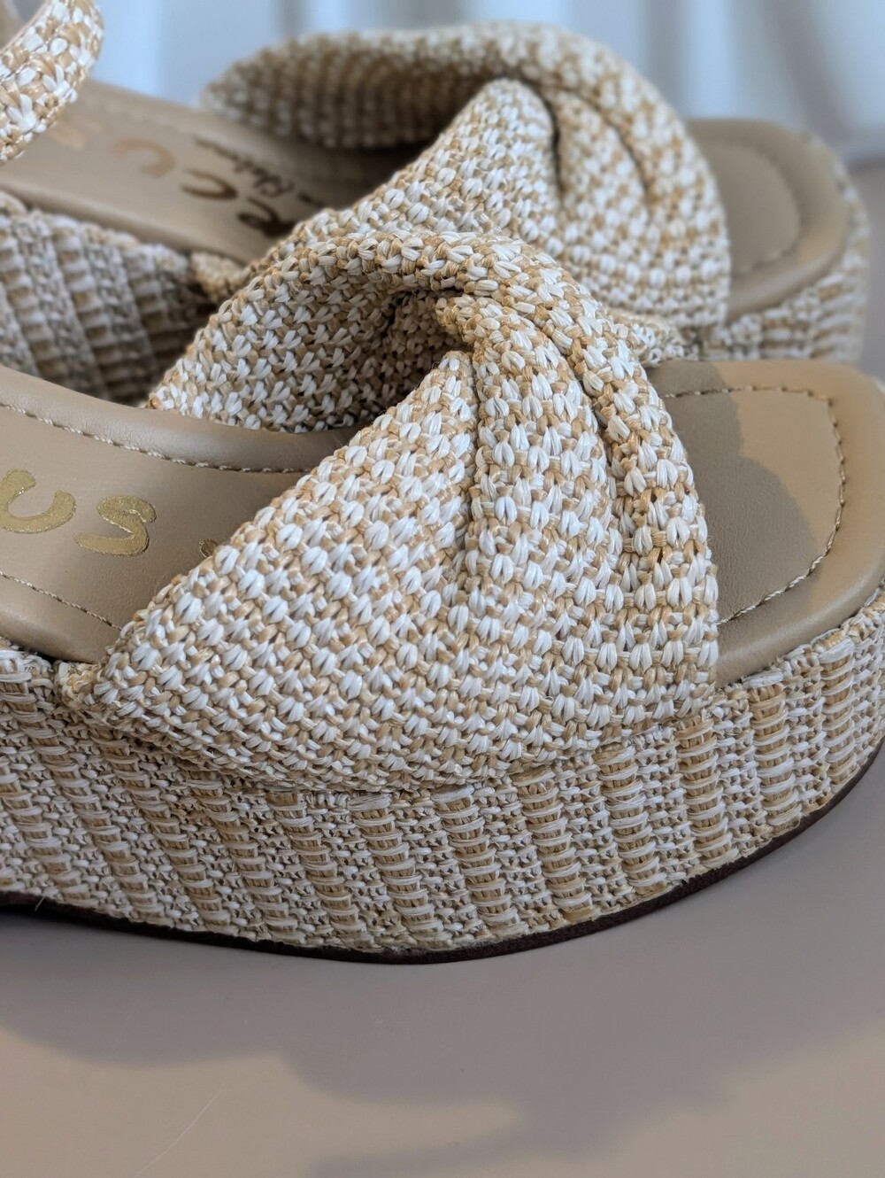 NIB Circus NY Joanne Natural Woven Platform Wedge Sandals Size 7 - Picture 12 of 15